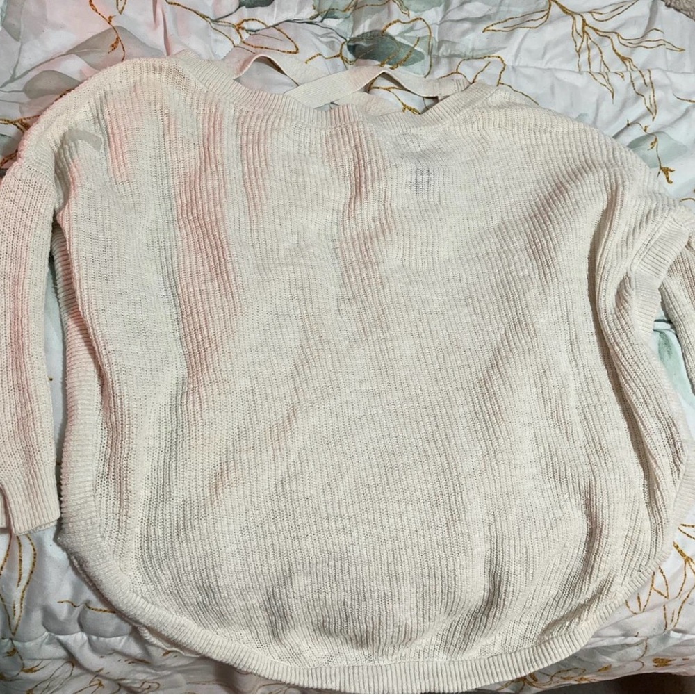 Express Off-the-Shoulder Cream Sweater